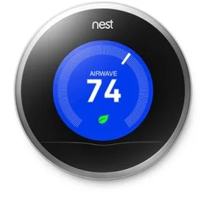 nest-thermostat-leaf - Alexander Services Nest thermostat in eco mode