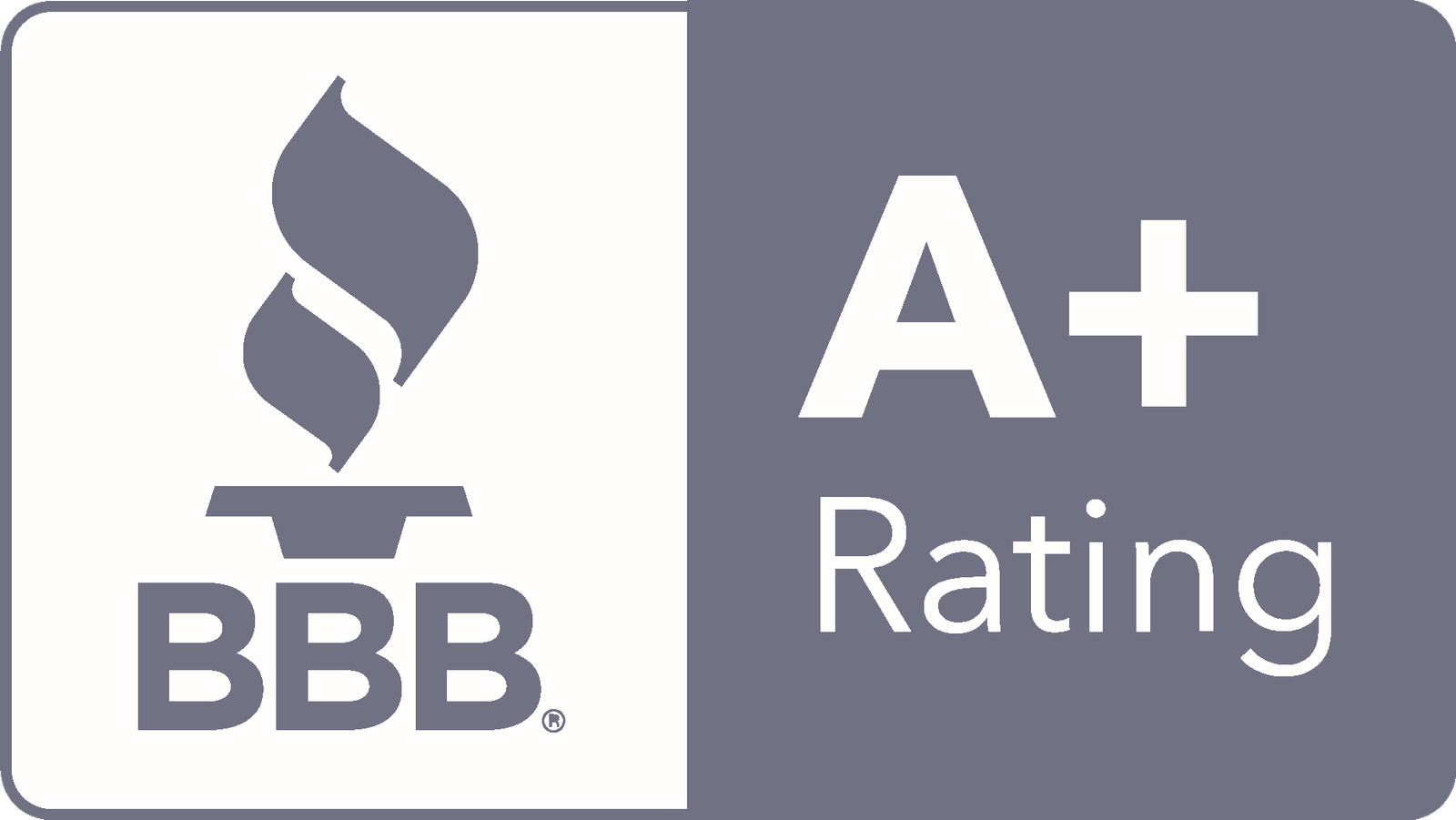 Bbb-a-rating-logo-vectorsvg- - Alexander Services - Alexander Services Bbb torch logo on white panel beside bold 'a+ rating' on a gray panel, indicating high trust accreditation.